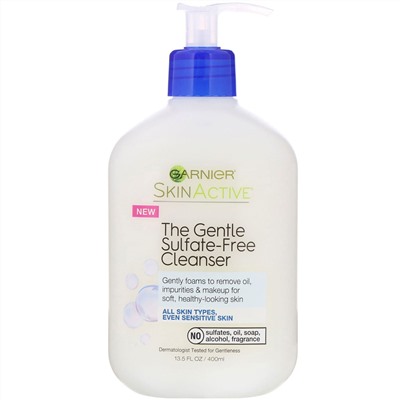 Garnier, SkinActive, мягкий очищающий бессульфатный крем, 400 мл