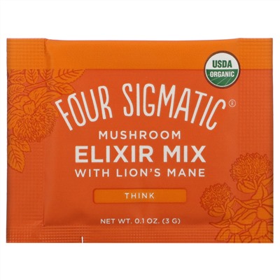 Four Sigmatic, Mushroom Elixir Mix with Lion's Mane, 20 Packets, 0.1 oz (3 g) Each