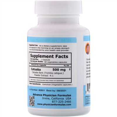 Advance Physician Formulas, Catuaba, 500 mg, 60 Vegetable Capsules