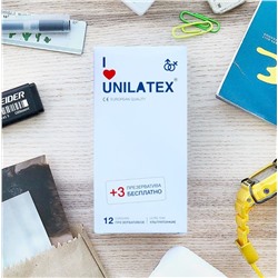 Ультратонкие презервативы Unilatex Ultra Thin - 12 шт. + 3 шт. в подарок