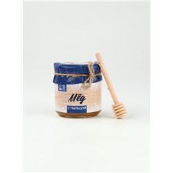 Подарочный набор новогодний «С новым годом и Рождеством», мёд с пыльцой 250 г, чай 50 г, ложка