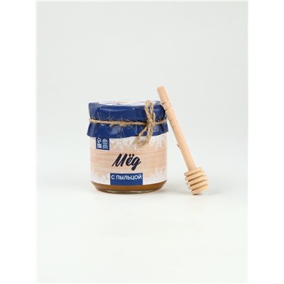 Подарочный набор новогодний «С новым годом и Рождеством», мёд с пыльцой 250 г, чай 50 г, ложка