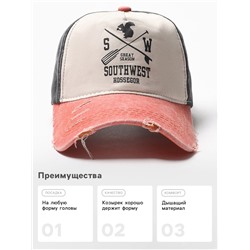 Кепка мужская MINAKU Southwest, размер 56-58, чёрная