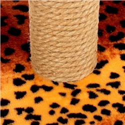 Когтеточка «Столбик» с площадкой и игрушкой, 30×30×56 см, джут, микс цветов