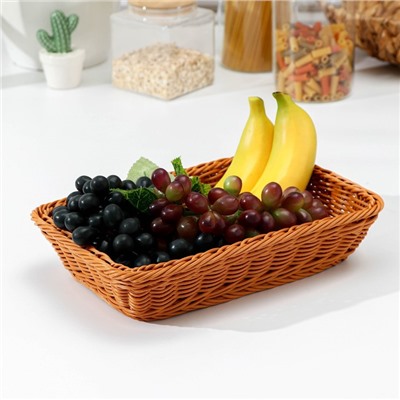 Корзина для продуктов Доляна, 30×19.5×6 см, коричневая