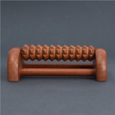 Массажёр для ног «Барабан», деревянный, 1 ролик с шипами, 14.5×8.2×5 см