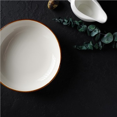 Тарелка глубокая Magistro «Церера», 700 мл, d=18.5 см, фарфор, белая