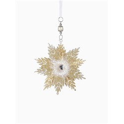 Ёлочная игрушка «Зимнее волшебство. Снежинка - звёздная сияние», 13×13.5 см, золото