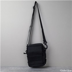 Сумка дорожная через плечо 15х12х9 см черная / MR10D /уп 1/подарок мужчине