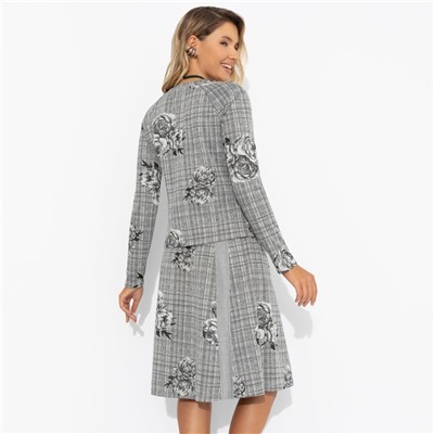 Комплект с юбкой, Инста-стиль (2 в 1, серый )