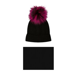 Комплект трикотажный для девочек: шапка, снуд