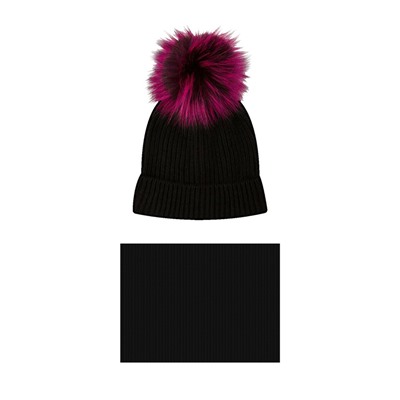 Комплект трикотажный для девочек: шапка, снуд