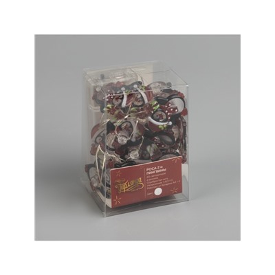 Гирлянда «Нить» 2 м роса с насадками «Пингвин», IP20, серебристая нить, 20 LED, 2 режима, батарейки ААх2 (нет в комплекте), свечение белое