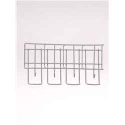 Подставка для зонтов настенная, с крючками, металл, 7×12×26 см, белая