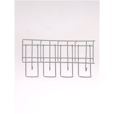 Подставка для зонтов настенная, с крючками, металл, 7×12×26 см, белая