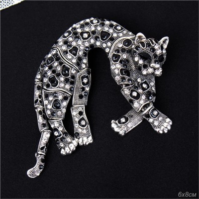 Брошь Леопард / 4122-14 /уп 12/стразы