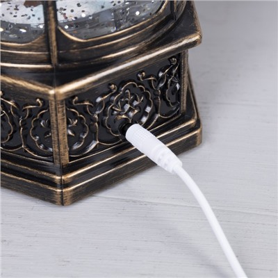 Светодиодная фигура «Фонарь со снеговиками» 13×28.5×12 см, пластик, батарейки ААх3 (не в комплекте), USB, свечение тёплое белое