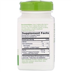 Nature's Way, DGL, глицирризинат солодки (экстракт), ароматизатор солодки, 100 жевательных таблеток