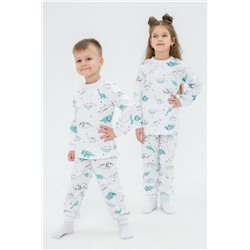 Пижама интерлок Морфей 10117 (Белый/бирюза)