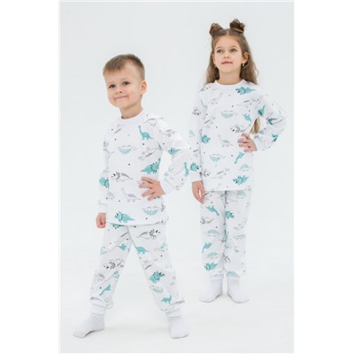 Пижама интерлок Морфей 10117 (Белый/бирюза)