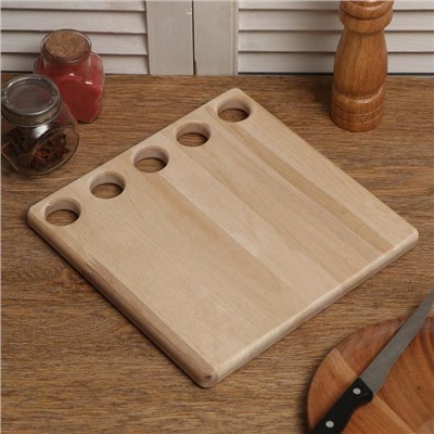 Доска разделочная и сервировочная Дарим Красиво «Функциональная №1», с желобом, дерево массив берёзы, 25×2 см