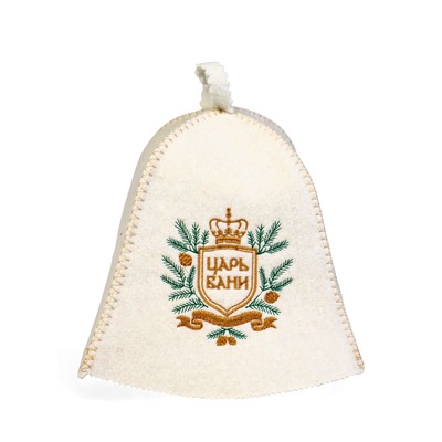 Шапка для бани и сауны «Царская», шерсть 50%, полиэфир 50%, набор 2 шт.