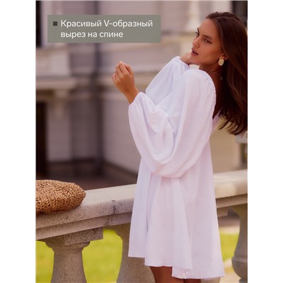 Платье мини женское с глубоким вырезом MINAKU, размер 42, белое