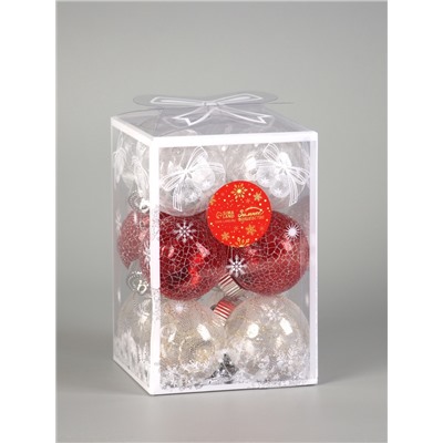 Ёлочные игрушки «Калейдоскоп», шары новогодние, d=6 см, набор 12 шт., МИКС