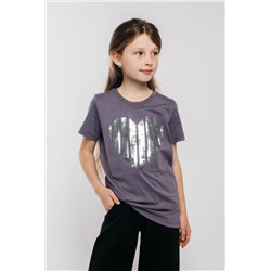 Футболка для девочки 51297 (Серо-фиолетовый)