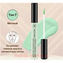 Nice View Консилер жидкий для коррекции лица и глаз маскирует покраснения тон 07 мятный