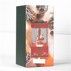 Светодиодная фигура «Подарок красный» 10×19×10 см, пластик, батарейки ААх3 (не в комплекте), USB, свечение тёплое белое