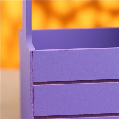 Подарочный ящик «Аром», деревянный, ручка - канат, фиолетовый, набор 3 шт.