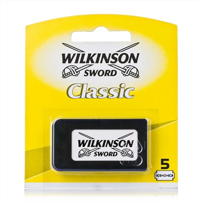 Лезвия для бритья классические двусторонние Wilkinson Sword Classic 5шт. (1X5шт. =5 лезвий) на блистере (Pillar Box.)