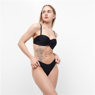 Купальник раздельный женский (плавки 2 шт.), размер 50, чёрный (46)