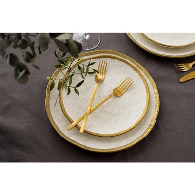 Блюдо фарфоровое сервировочное Magistro Poursephona, d=24 см, бежевый