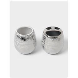 Набор аксессуаров для ванной комнаты «Нити», 4 предмета, мыльница, дозатор 400 мл, 2 стакана, серебряный