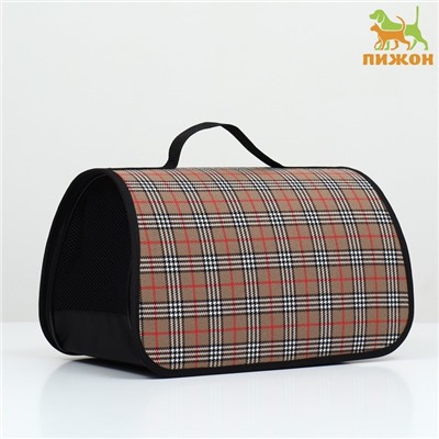 Сумка - переноска для животных «Карпетбеггер», 40.5×24×24 см, клетчатая