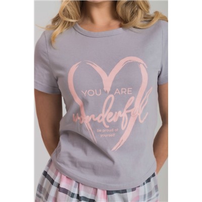 Пижама футболка и шорты М325292Пср