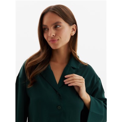 Пижама женская (рубашка, шорты) женская MINAKU: Home collection, изумруд, размер 42