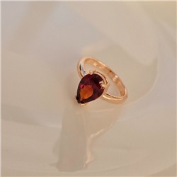 Кольцо 20 р ювелирная бижутерия коллекция "Дубай", покрытие позолота, вставка: фианиты, цвет: красный, арт.414.100-20