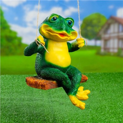 Подвесной декор «Лягушка на качелях», 22×24×27 см