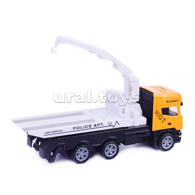 Эвакуатор инерц, металлическая кабина, металлическая мини машина, желтый