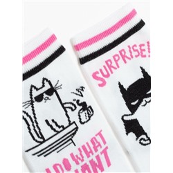 CONTE Хлопковые носки HAPPY c рисунками &quot;cat & surprise&quot;