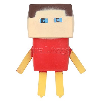 Игрушка антистресс тянучка "Пиксельный персонаж в красном свитере"  блистер, Супер Флекс