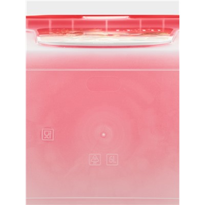 Контейнер для шашлыка c ручкой BEROSSI Leto, 6 л, пластик, прозрачный, крышка красная