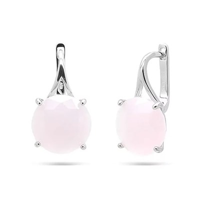 Серьги из серебра розовый кварц, МЦВ51