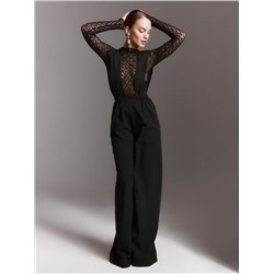 Брюки женские на лямках MINAKU: Casual Collection, чёрные, размер 42