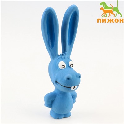Игрушка пищащая для собак из латекса «Ослик», 17 см, голубая