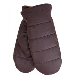 Зимние женские варежки с подкладом из искусственного меха, цвет коричневый