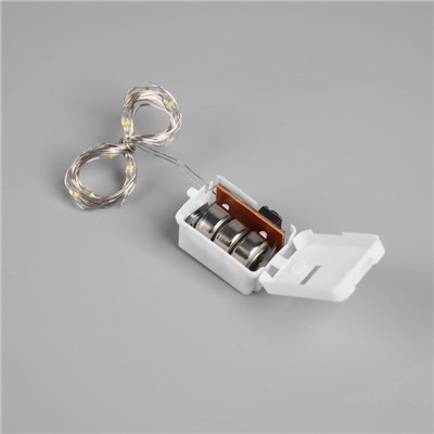 Светодиодная фигура из мишуры «Снеговик в серебристом» 16×9 см, 10 LED, батарейки AG10×3 (в комплекте), свечение тёплое белое